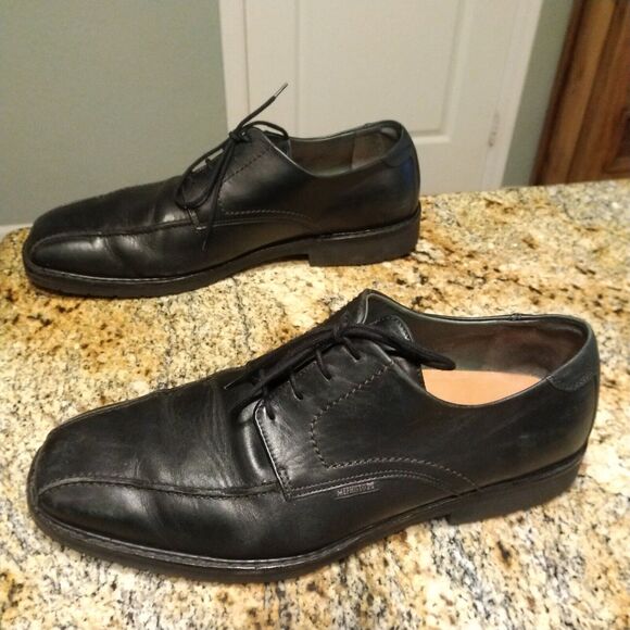 Mephisto Black Leather Goodyear Bicycle Toe Oxfords Lace Shoes Men Sz 13 US - Picture 1 of 12